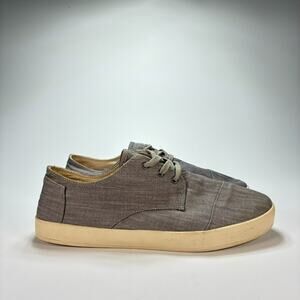 Toms Paseo Grey Casual Sneakers Canvas Shoes Lightweight 10008089 Men’s Size 9